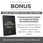 Alphabet Runique Futhark Runes Divinatoires Vikings En Pierre De Lune - Pack De 25 Pierres Gravées Sac Noir Ebook Guide Sac Rangement