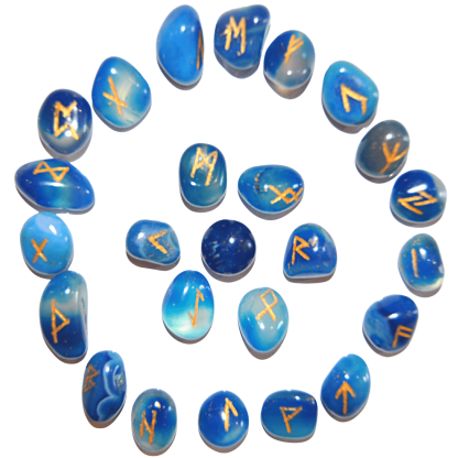 Runes divinatoires Onyx Bleu